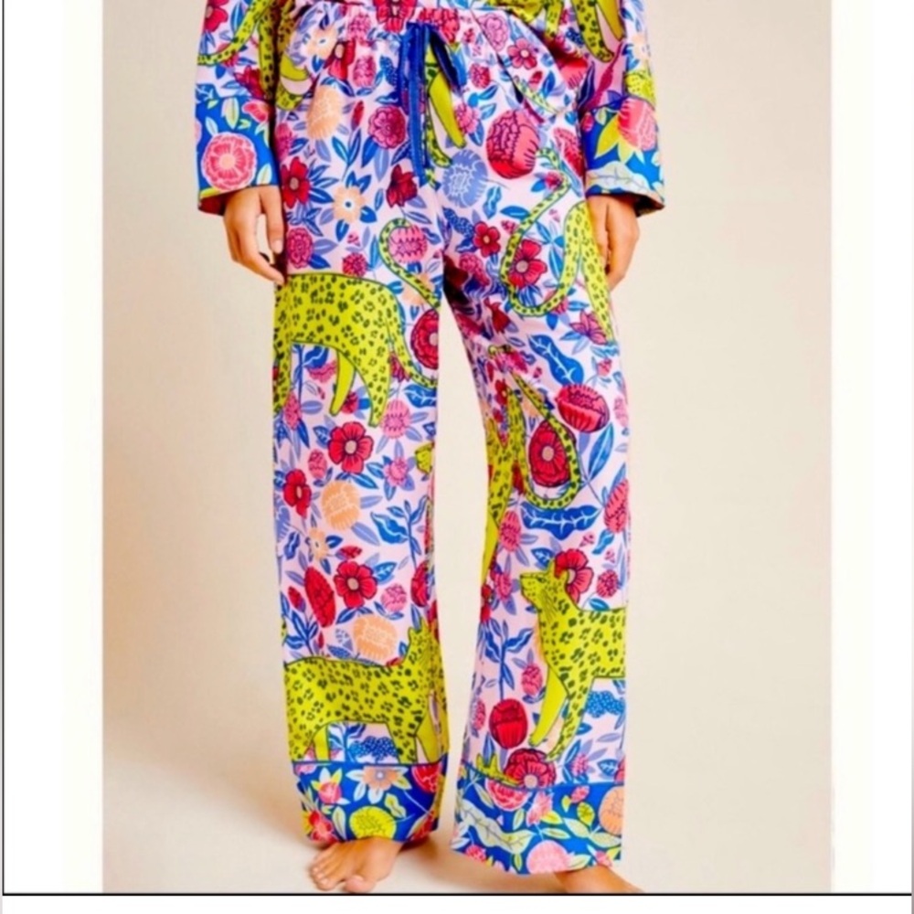 Agatha Singer for Anthropologie Cougar Floral Pajama Bottoms Size XSmall